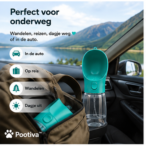 Pootiva™ WandelFles – Altijd Vers Water Onderweg